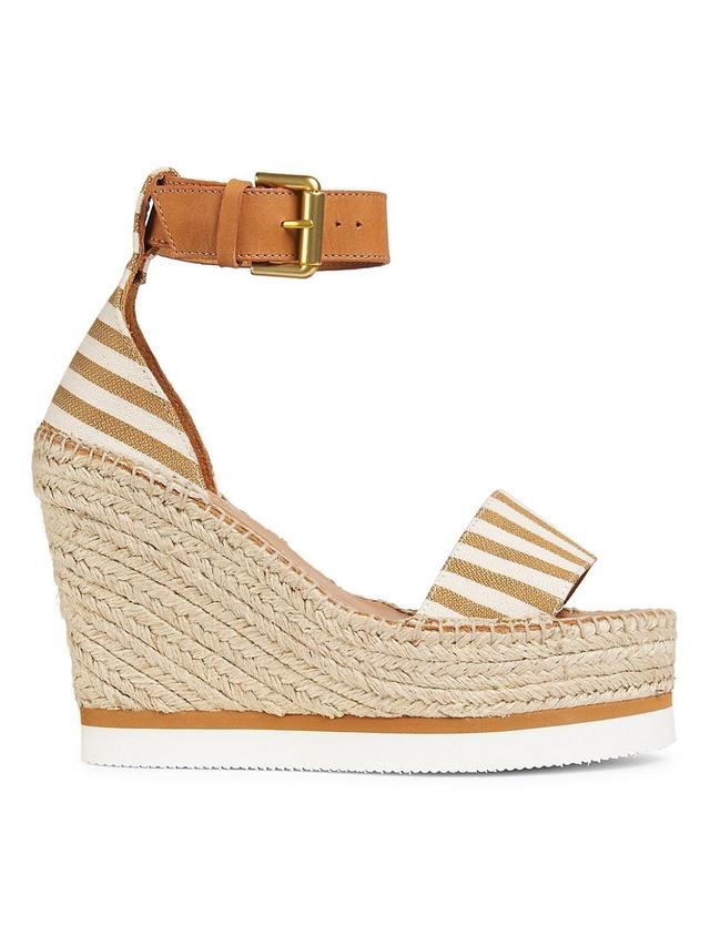 Womens Glyn 110MM Striped Espadrille Platform Wedge Sandals Product Image