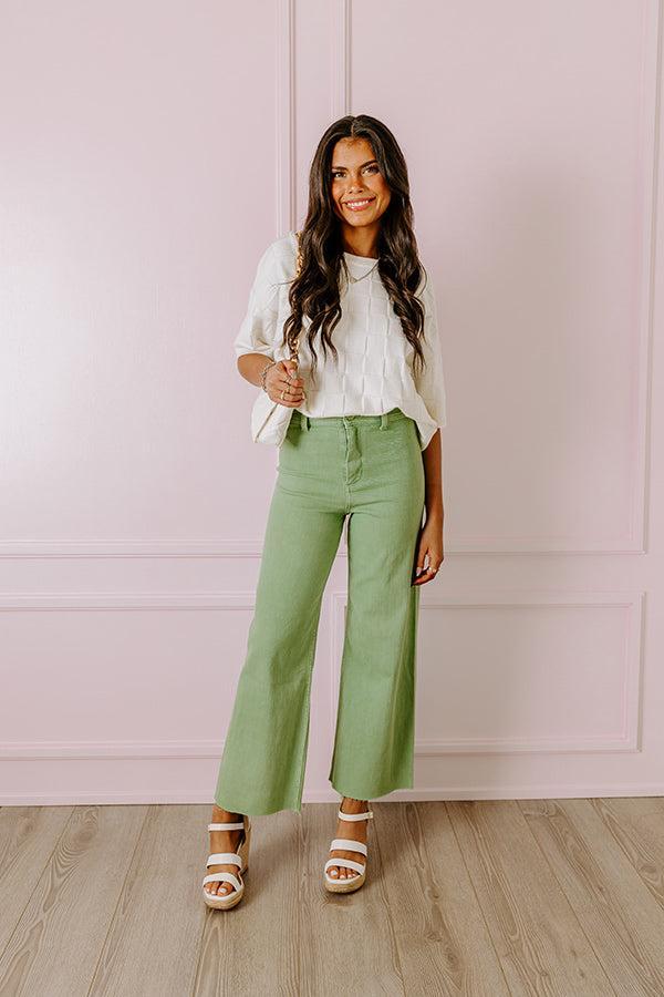 The Taron High Waist Wide Leg Pants in Pear Product Image