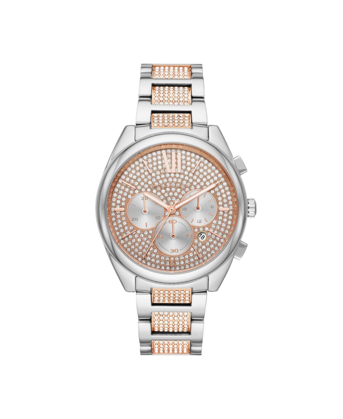 Michael Kors Womens Janelle Womens Two-Tone Pave Glitz Bracelet Watch 42mm MK7098 Product Image