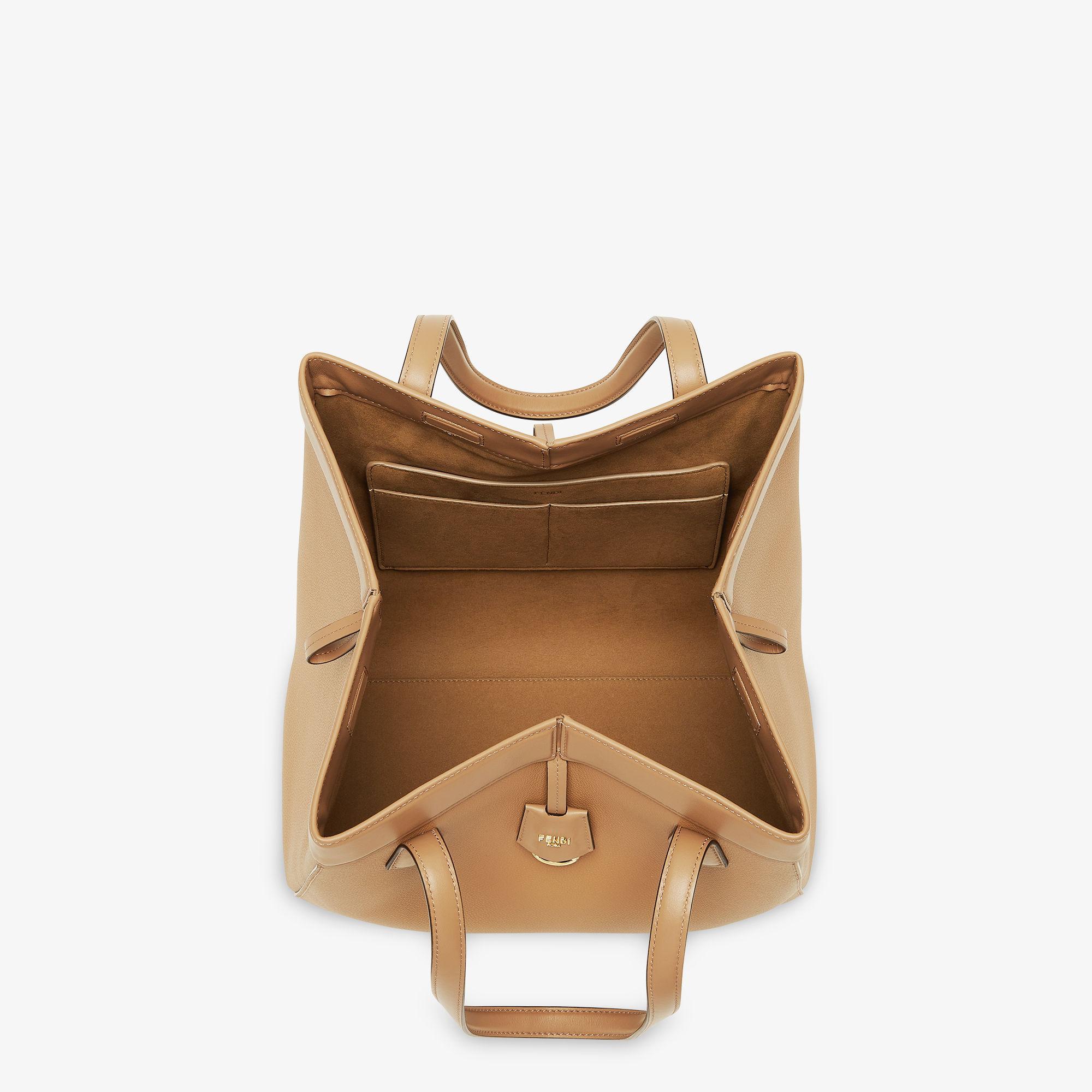 Fendi Origami LargeSand-colored leather bag that can be transformed Product Image