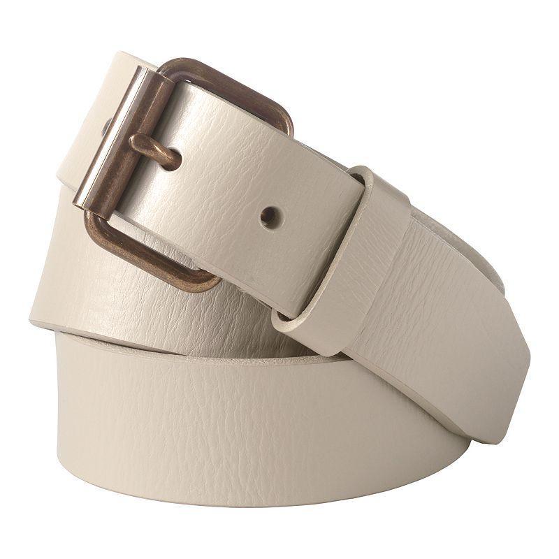 Mens Lands End Casual Leather Belt Green Product Image