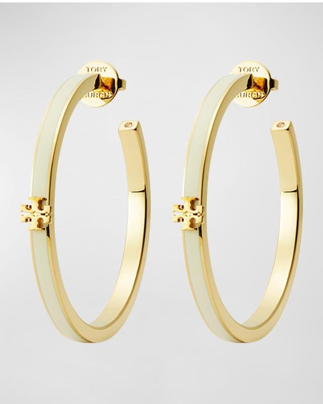 Womens 18K Gold-Plated & Enamel Kira Hoop Earrings Product Image