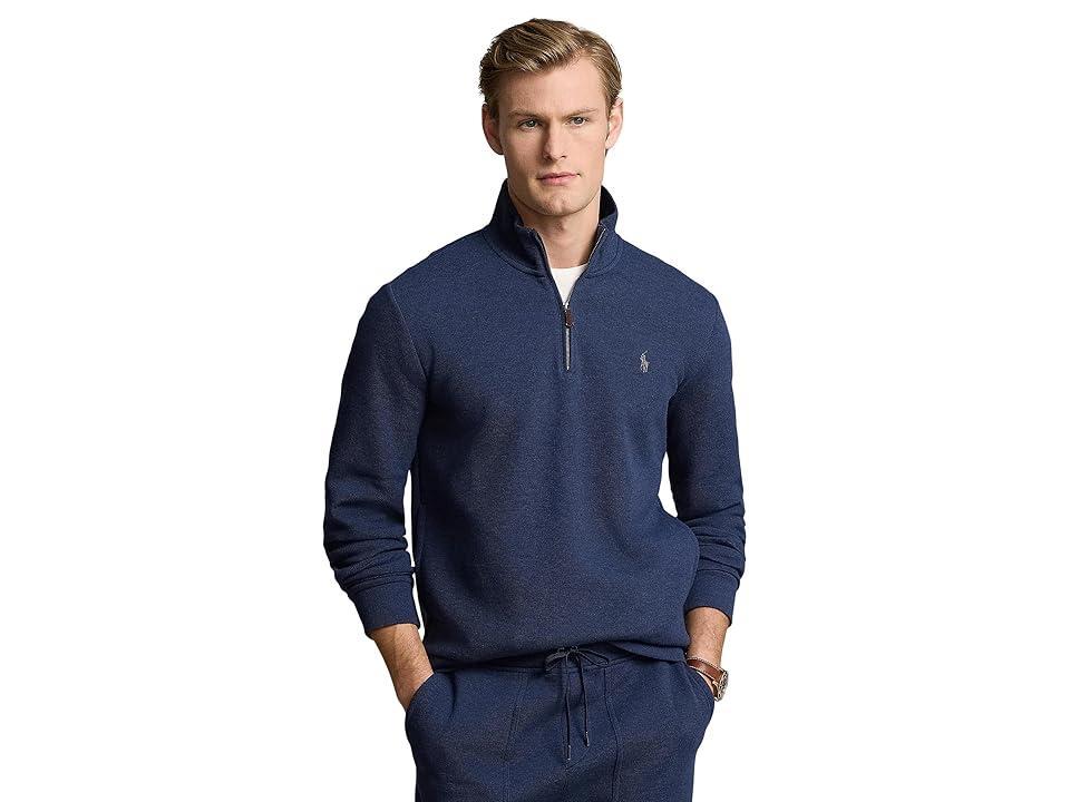 Polo Ralph Lauren Double-Knit Mesh 1/4 Zip Pullover (Spring Navy Heather) Men's Clothing Product Image