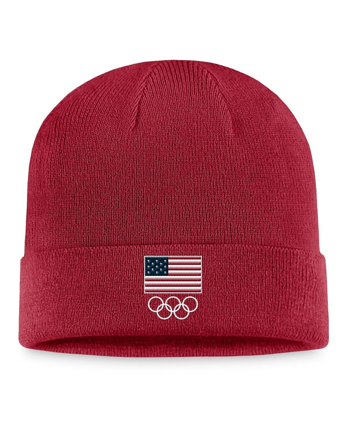 Mens Cardinal Team Usa Flag Cuffed Knit Hat Product Image