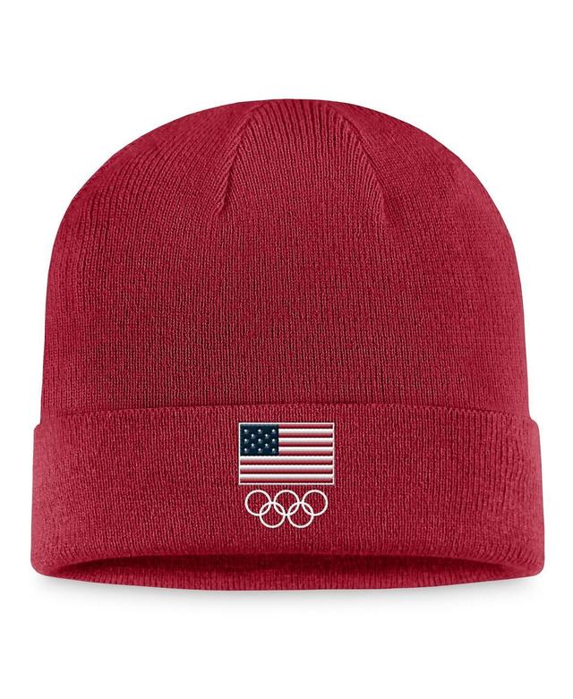 Mens Cardinal Team Usa Flag Cuffed Knit Hat Product Image