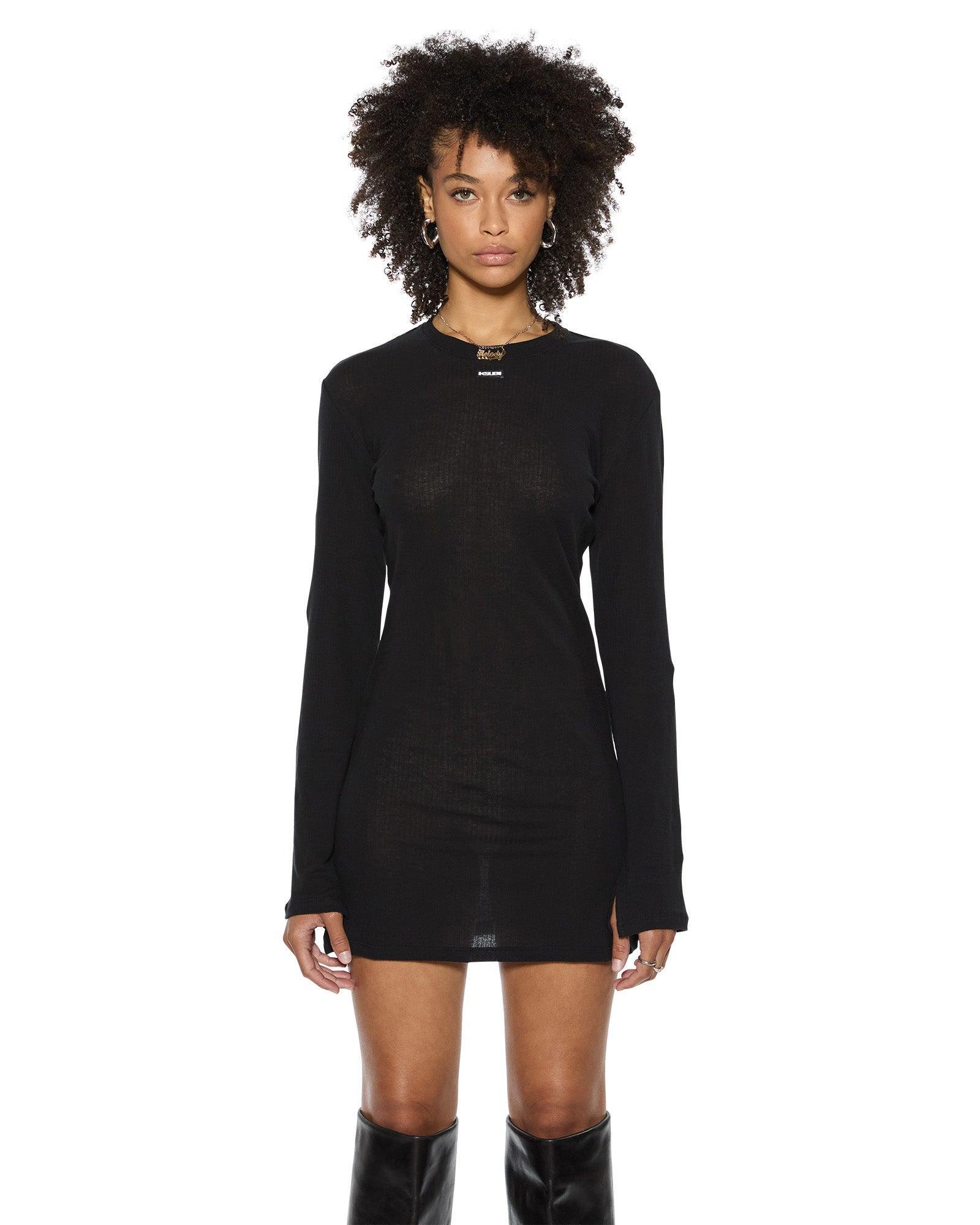 CRAWFORD LS MINI DRESS BLACK Female Product Image