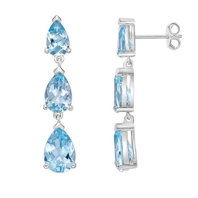 Gemminded Sterling Silver Blue Topaz Earrings, Womens Product Image