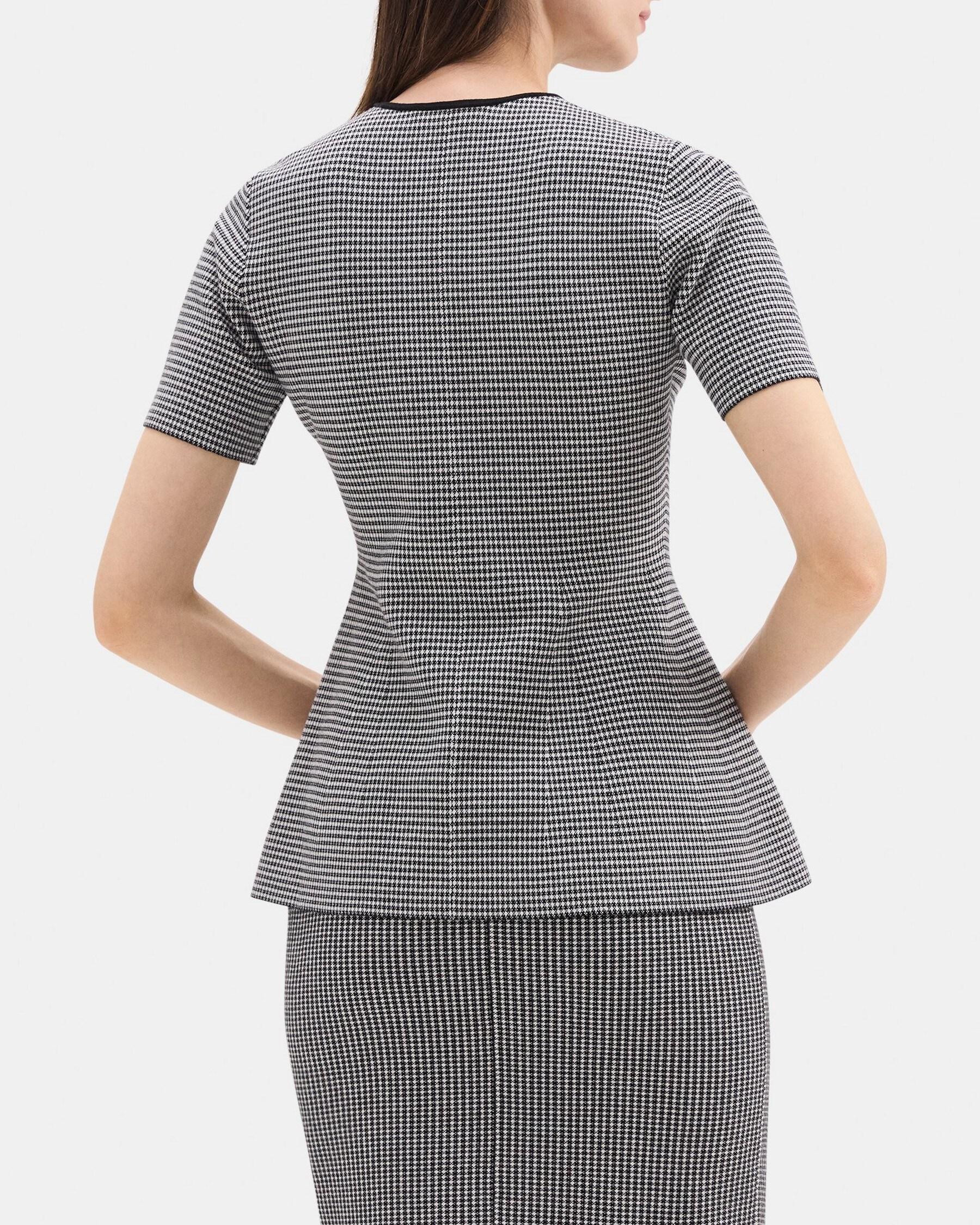 Peplum Sweater in Stretch Viscose Knit Product Image