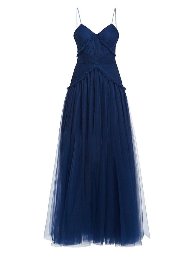 Womens Pleated Tulle Gown Product Image