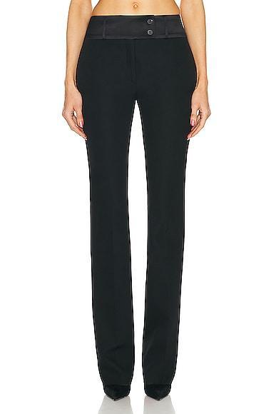 Ferragamo Silk Banded Trouser Black. (also in ). Product Image