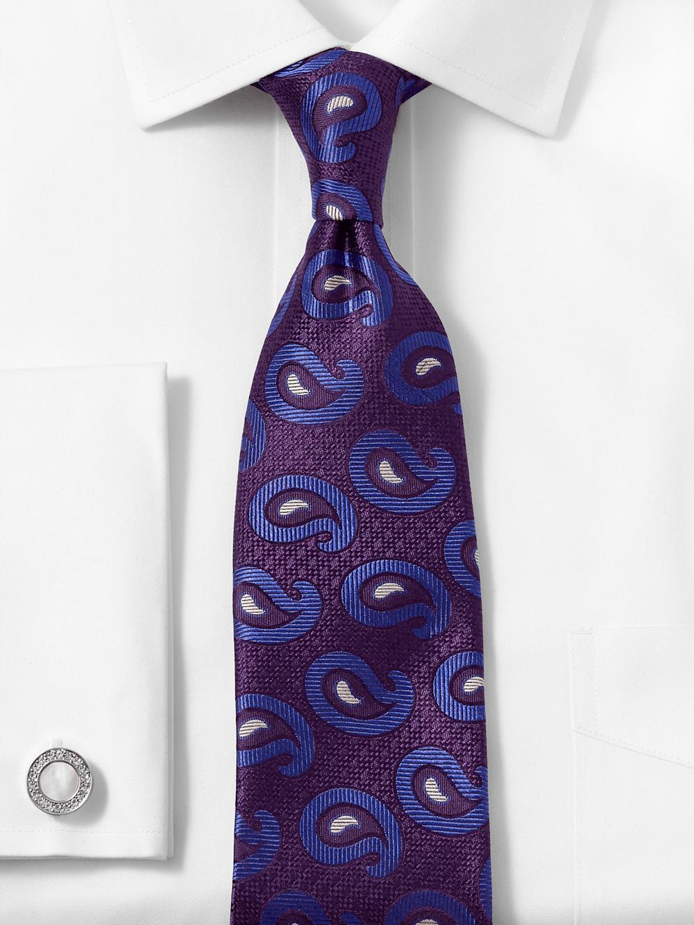 Paisley Deco Woven Silk Tie - Purple/lavender Product Image