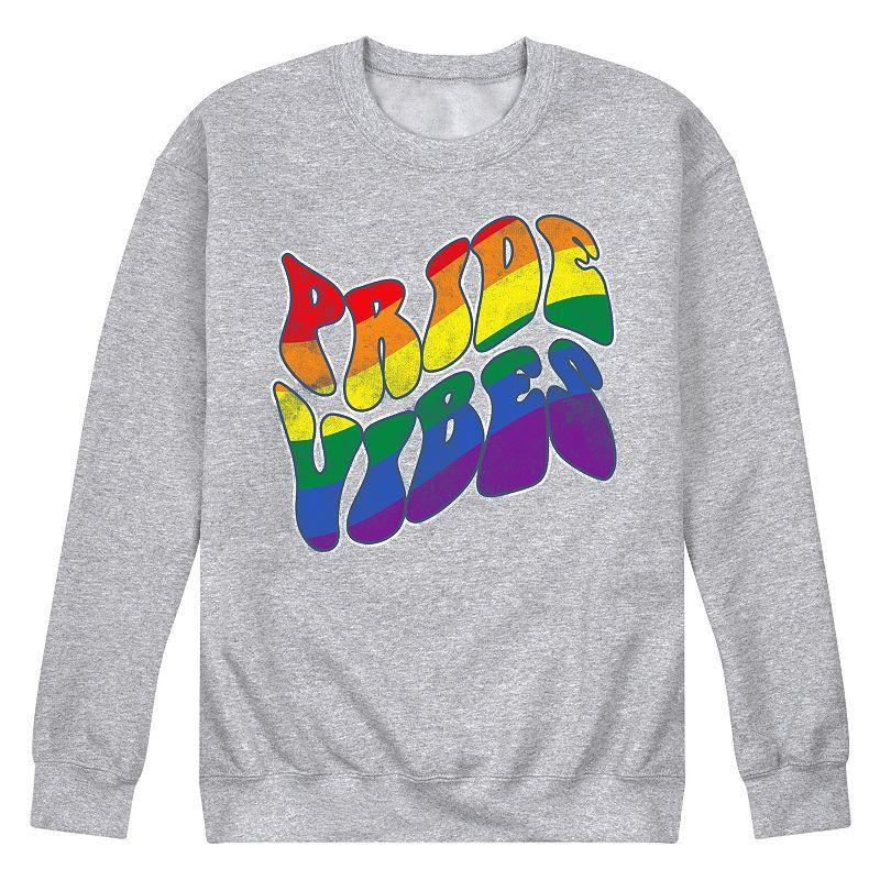 Mens Pride Vibes Fleece Sweatshirt Med Grey Product Image