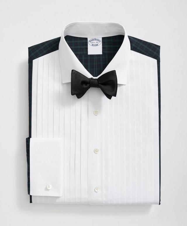 Supima® Cotton Broadcloth English Collar, 10-Pleat Contrast Tuxedo Shirt Product Image