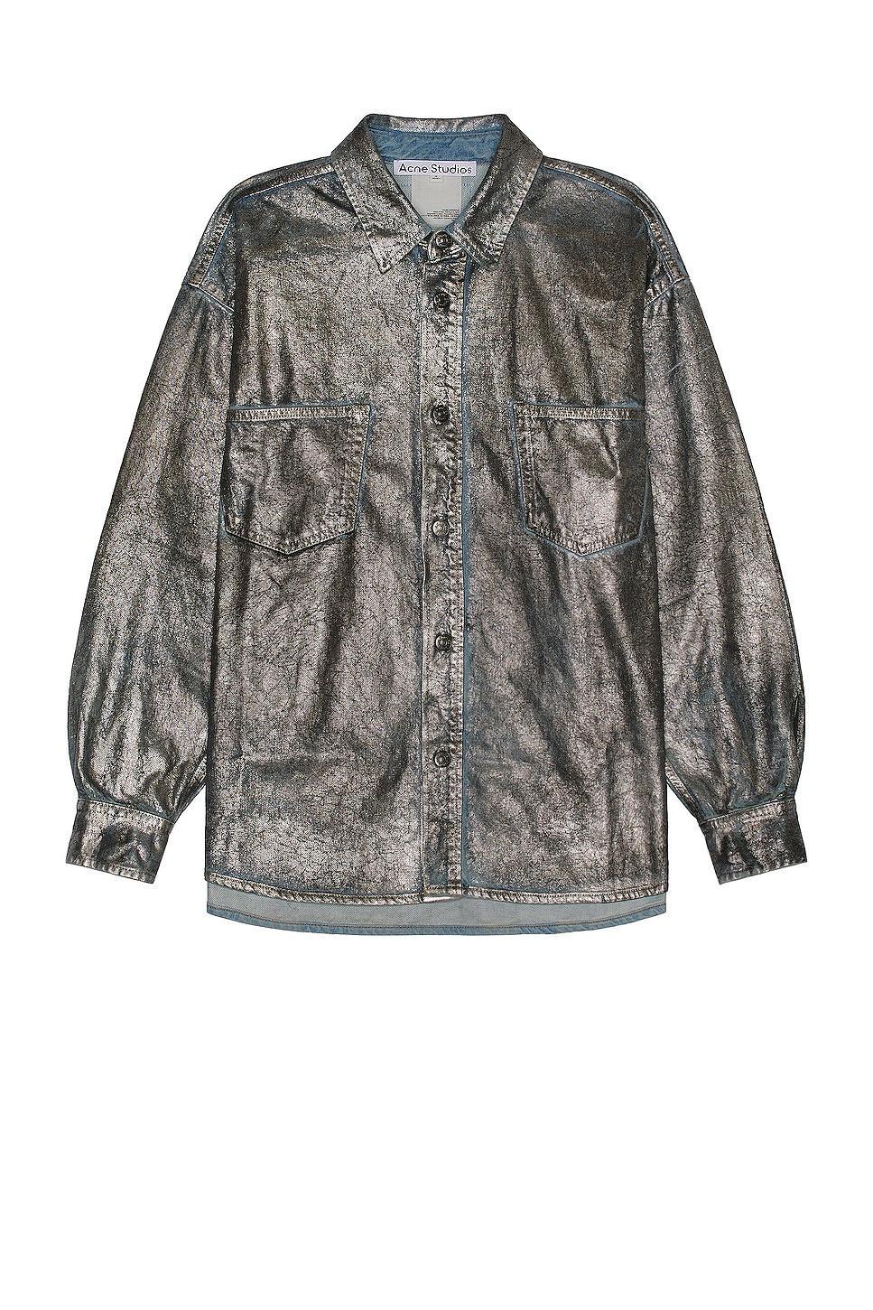 Acne Studios Relaxed Shirt in Metallic Silver Product Image