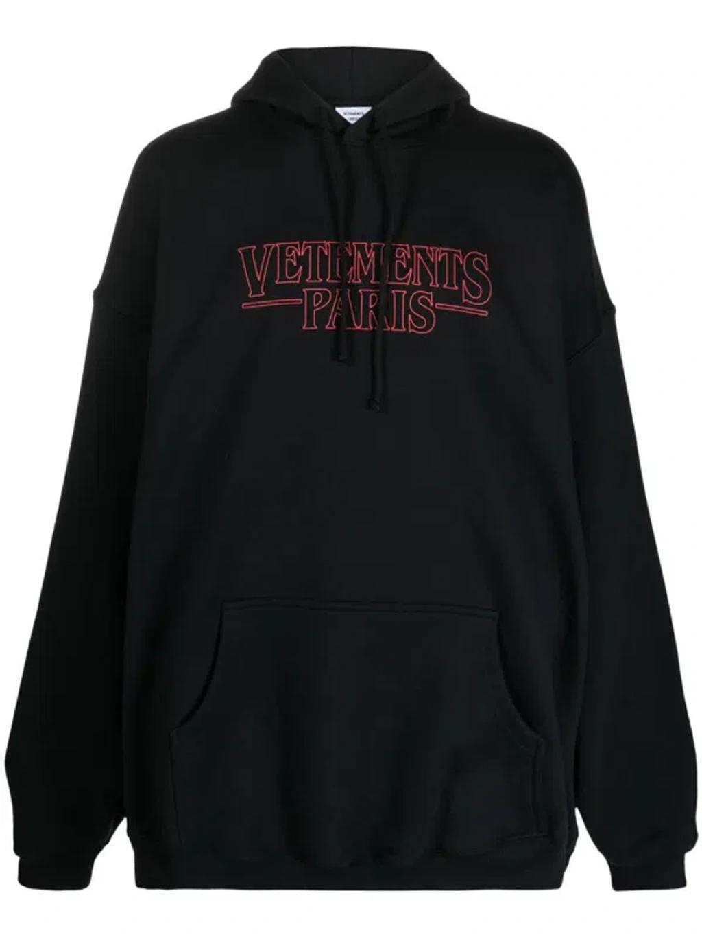 Black Paris Cotton Hoodie Product Image