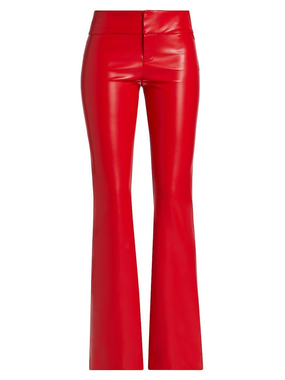 Womens Olivia Faux-Leather Boot-Cut Pants Product Image