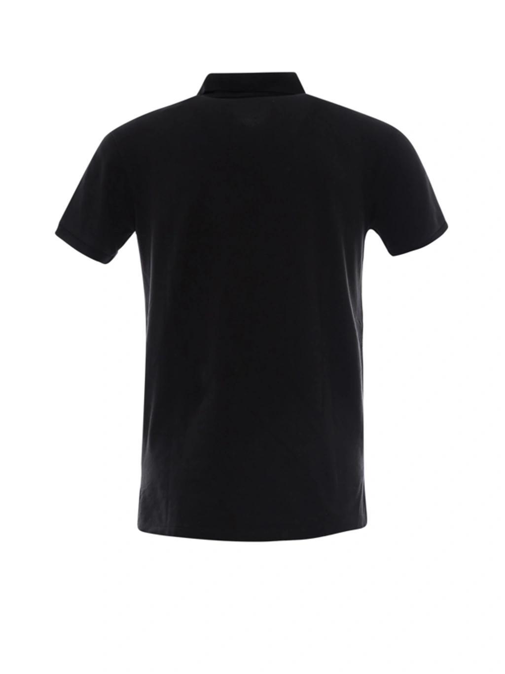 Slim Fit Polo Shirt In Black With Red Logo Product Image