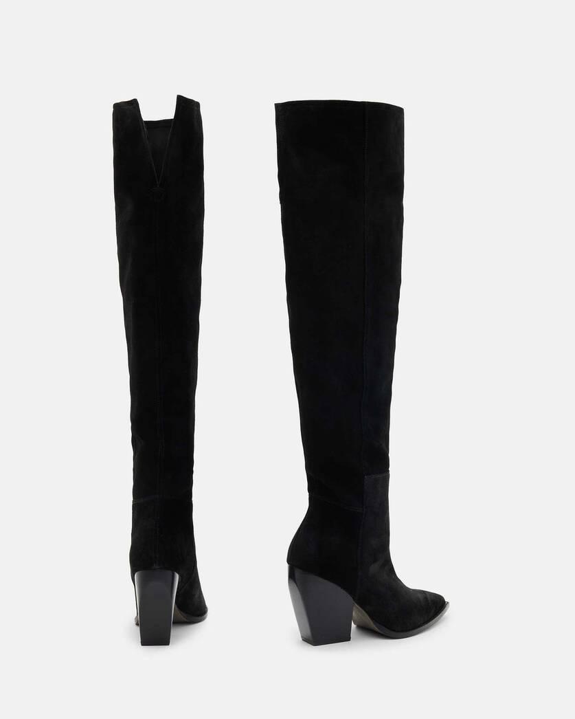 Reina Knee High Pointed Suede Boots Product Image