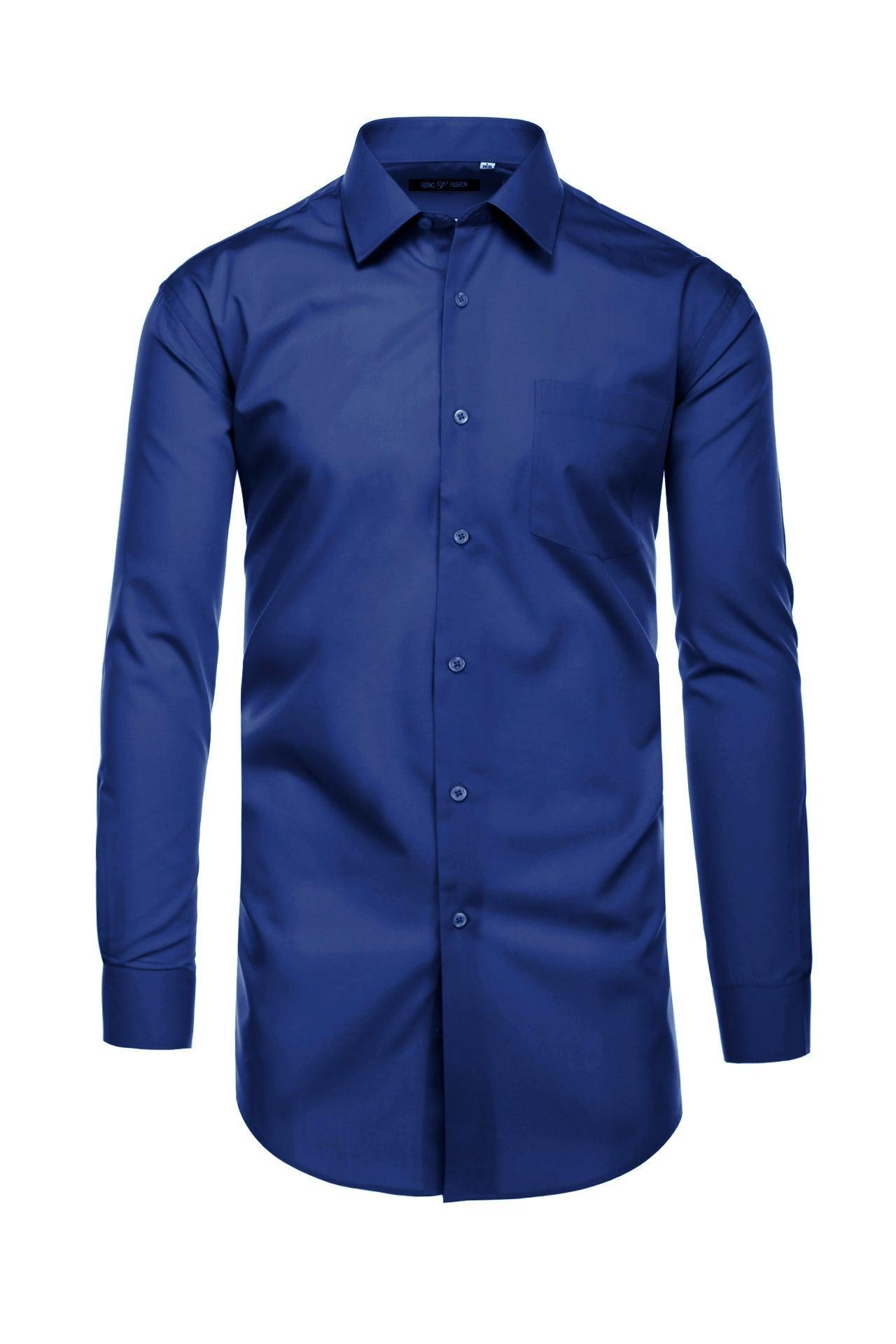 Cotton Blend Dress Shirt Regular Fit In Lilac Product Image