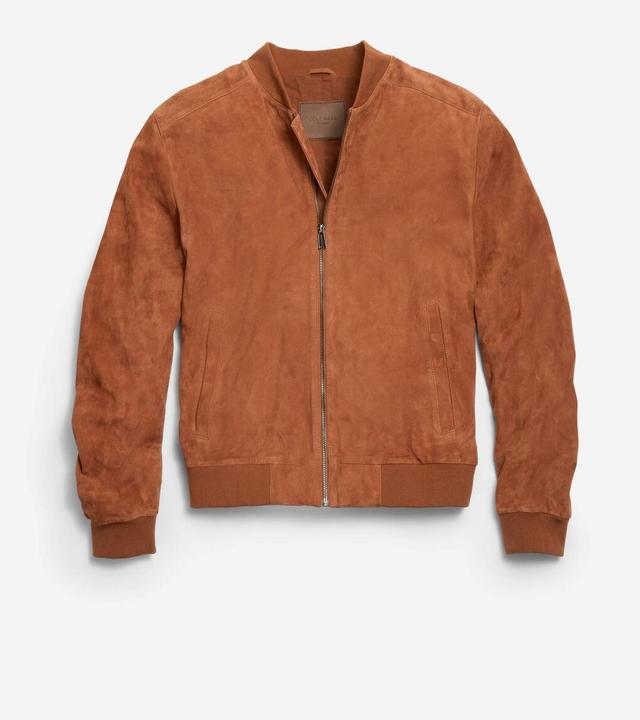 Men's Zip-up Suede Jacket Product Image