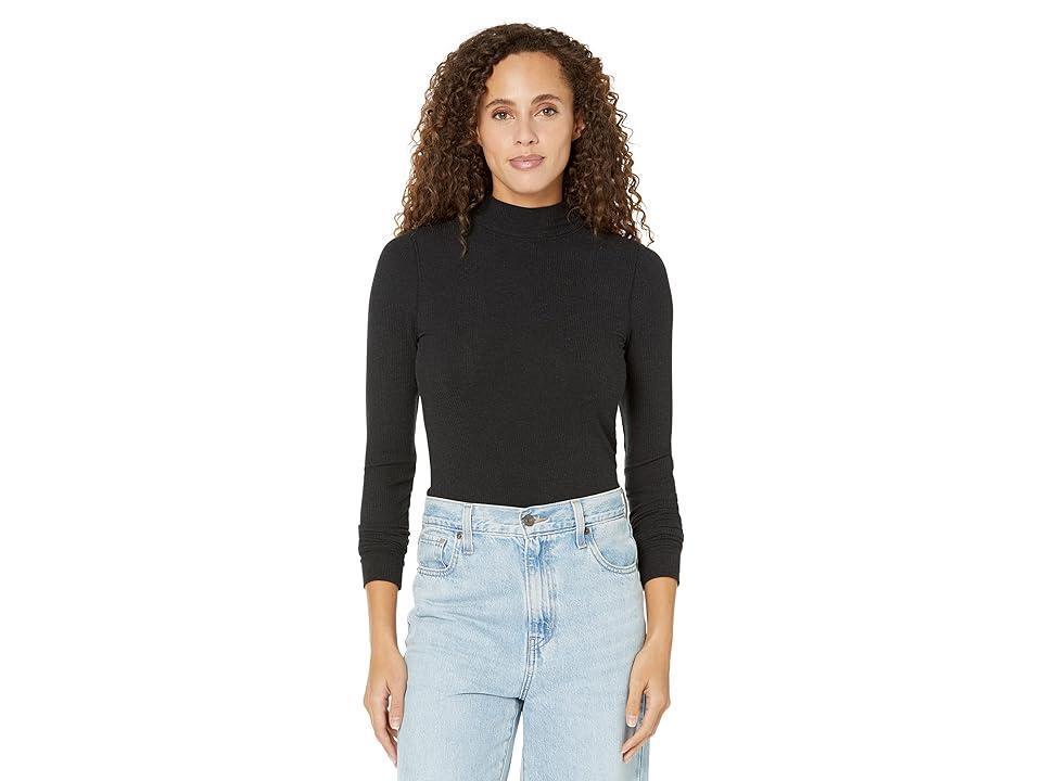 Prana Foundation Rib Mock Neck Heather) Women's Clothing Product Image