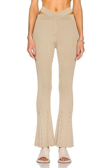 Dion Lee Cross Rib Pant in Beige Product Image