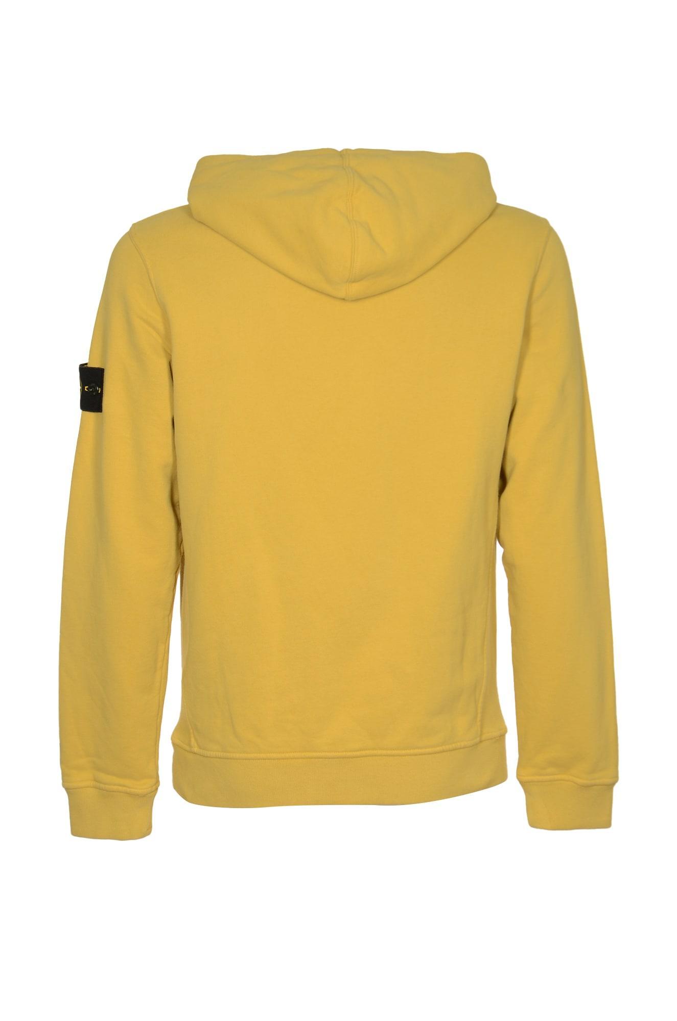 STONE ISLAND Compass Patch Drawstring Hoodie In Yellow Product Image