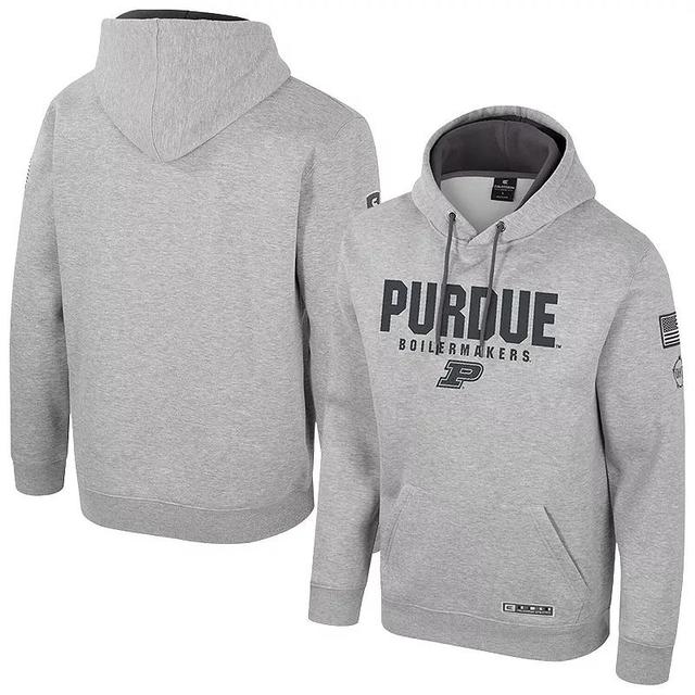 Mens Colosseum Heather Gray Purdue Boilermakers Oorah OHT Military Appreciation Pullover Hoodie Product Image