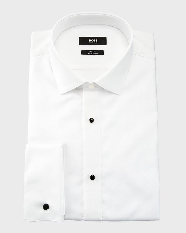 BOSS Hank Slim Fit Easy Iron Bibbed Tuxedo Shirt Product Image