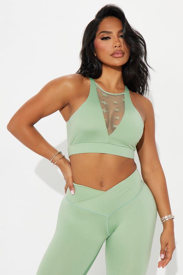 All Star Mesh Sports Bra - Mint Product Image