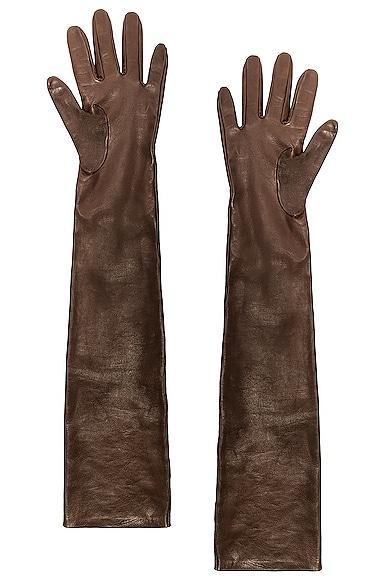 The Row - Women's Simon Leather Gloves - Black - M - Moda Operandi Product Image