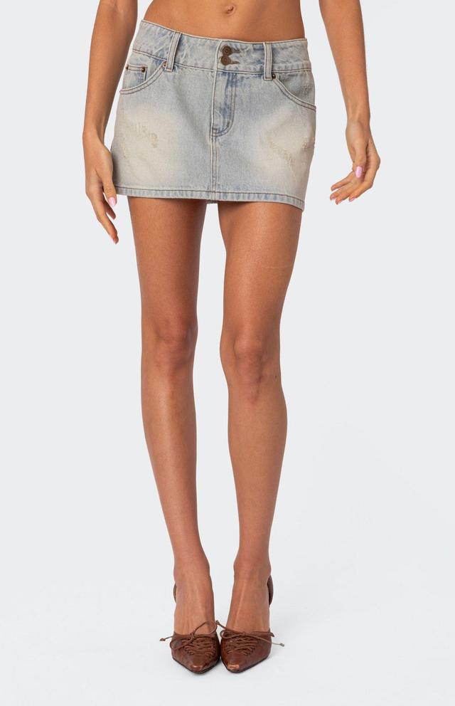 Edikted Womens Rumble Washed Denim Mini Skirt Product Image