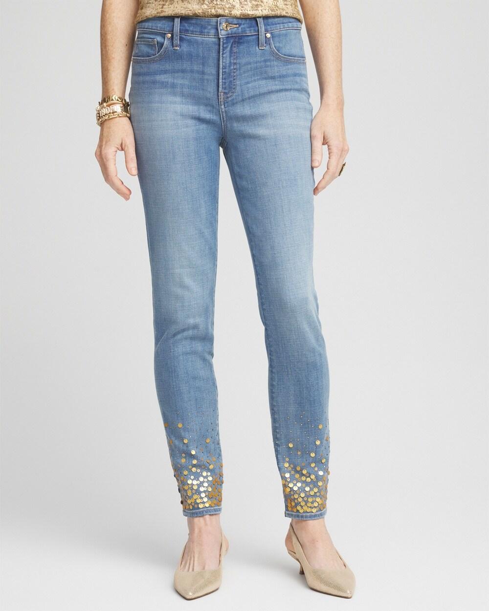 Girlfriend Sequin Ankle Jeans Product Image