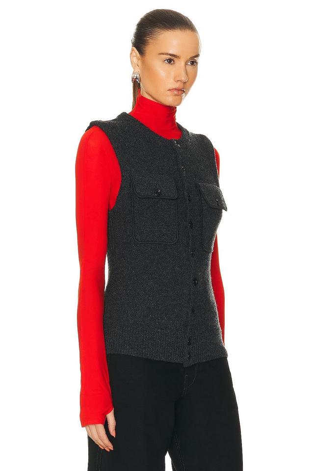 Lemaire Sleeveless Fitted Cardigan in Black Product Image