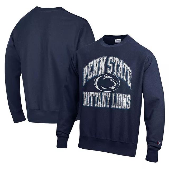 Mens Champion Penn State Nittany Lions Vault Late Night Reverse Weave Pullover Sweatshirt Blue Product Image