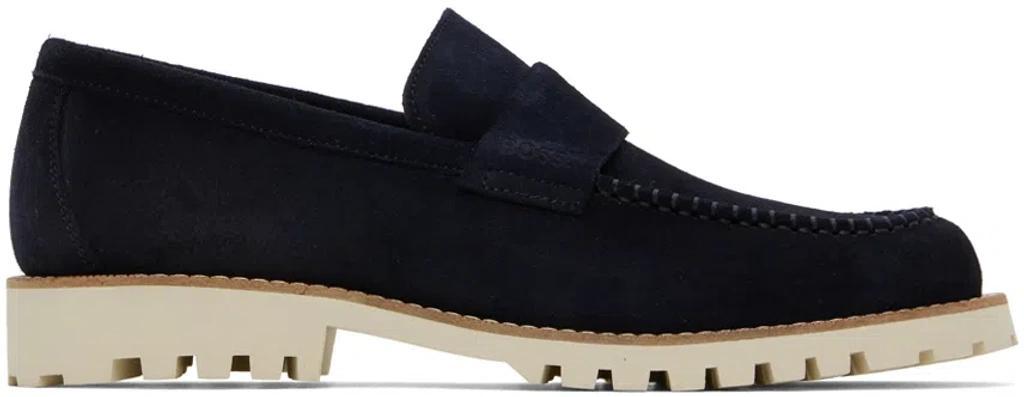 Navy Slip-on Loafers In Dark Blue Product Image