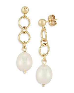 Bloomingdales Cultured Freshwater Pearl Circle Drop Earrings in 14K Yellow Gold - 100% Exclusive Product Image