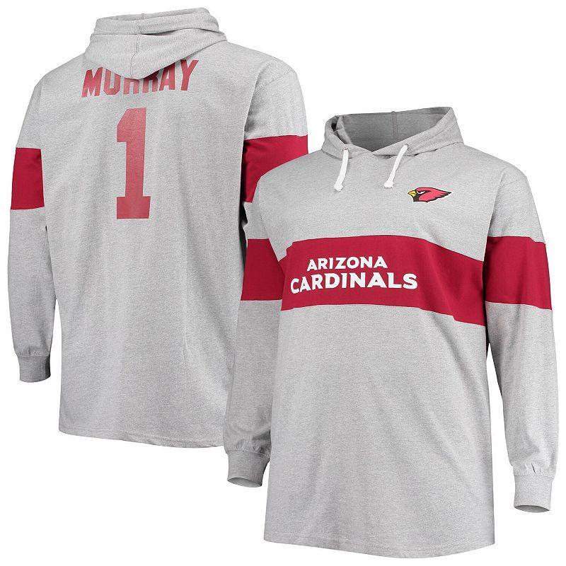 Mens Fanatics Branded Kyler Murray Heathered Gray Arizona Cardinals Big & Tall Player Name & Number Pullover Hoodie Product Image