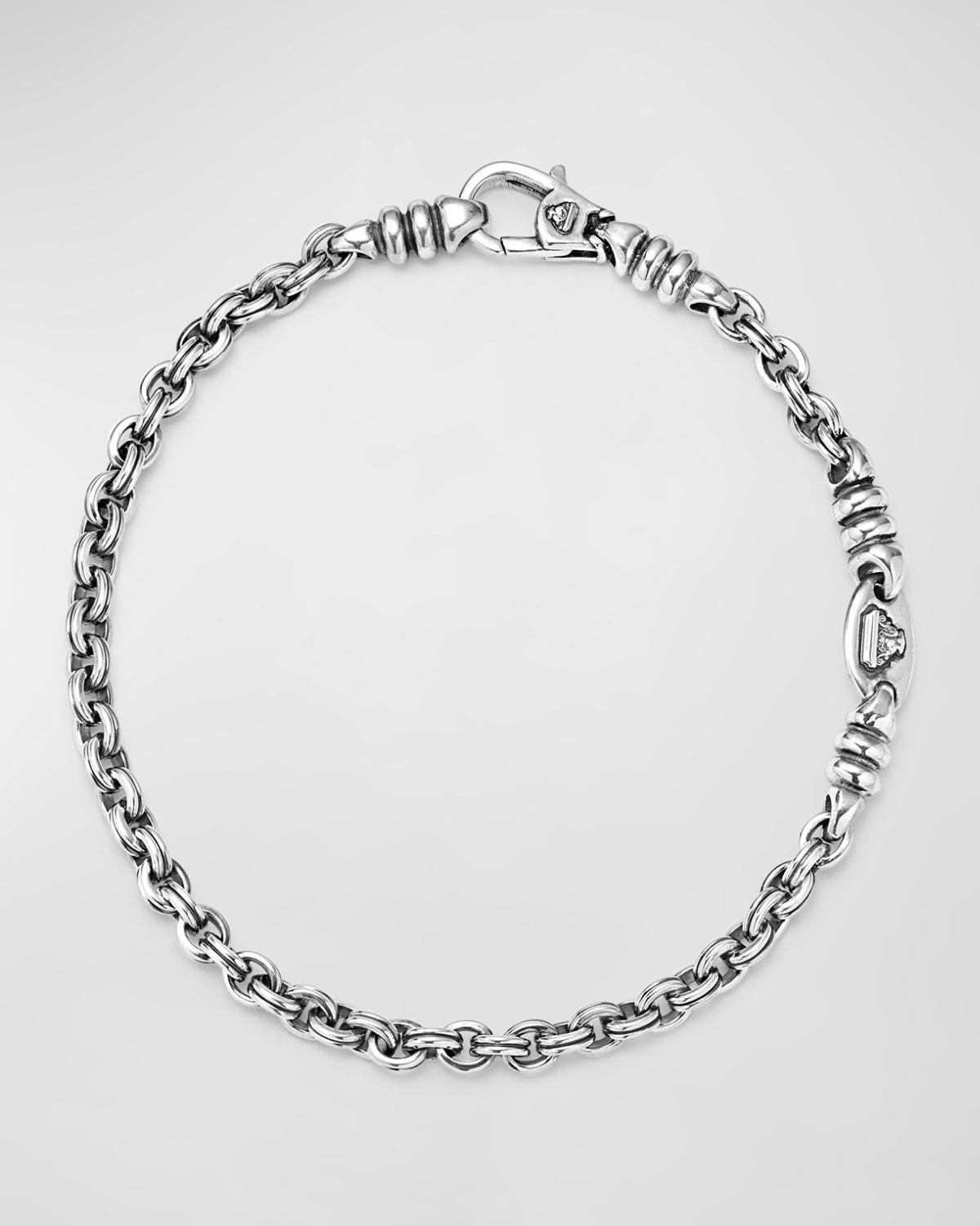 Lagos Mens Sterling Silver Anthem Double Link Caviar Bracelet - Exclusive Product Image