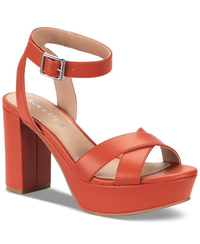 Sun + Stone Womens Lillah Block Heel Platform Dress Sandals, Created for Macys Product Image