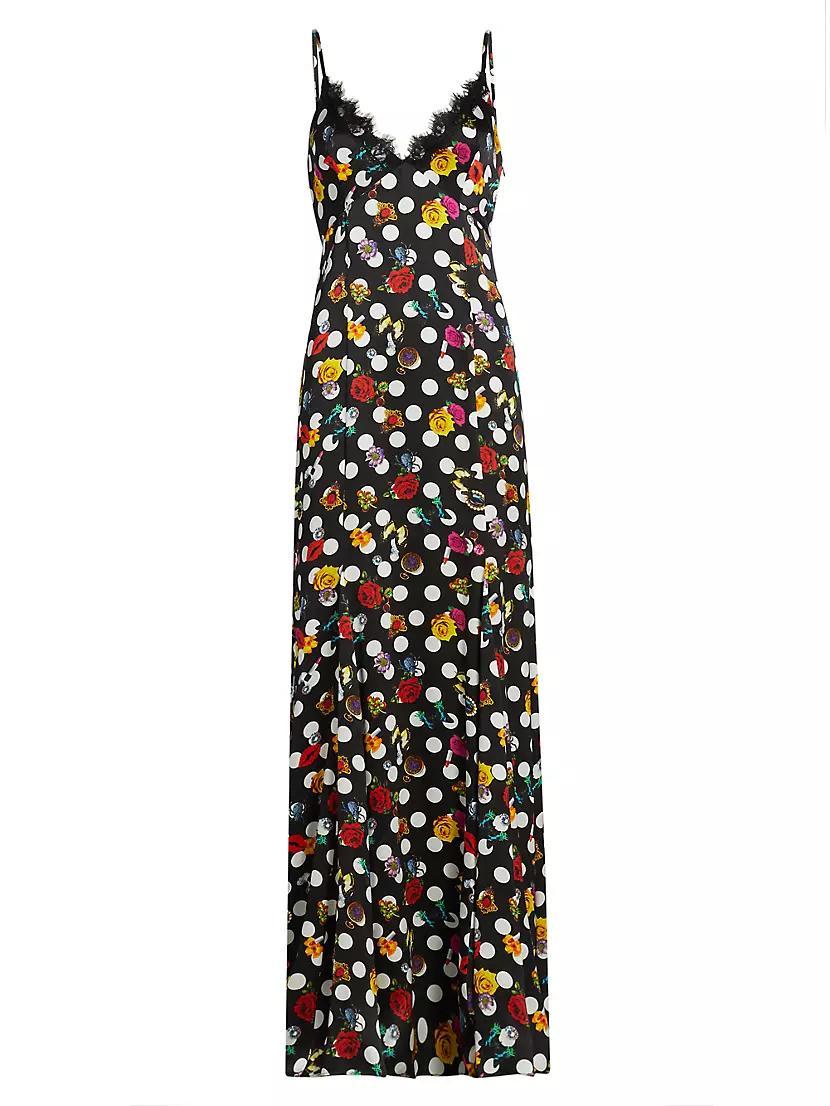 Zanna Polka Dot Lace-Trim Gown Product Image