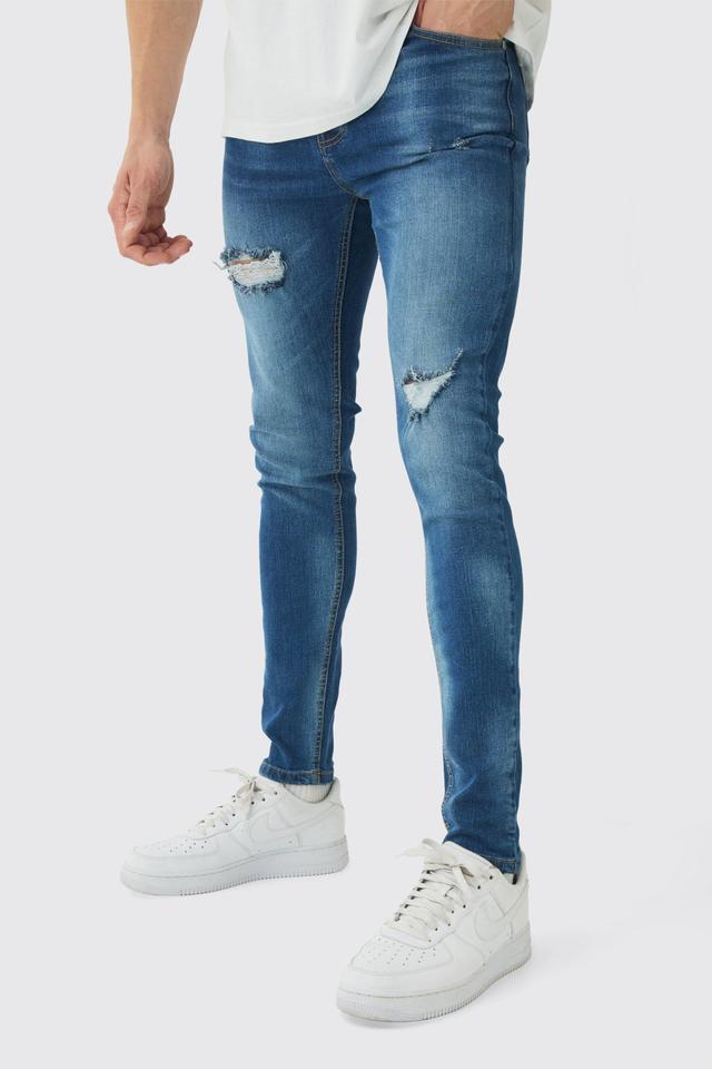 Skinny Stretch Ripped Jeans | boohooMAN USA Product Image