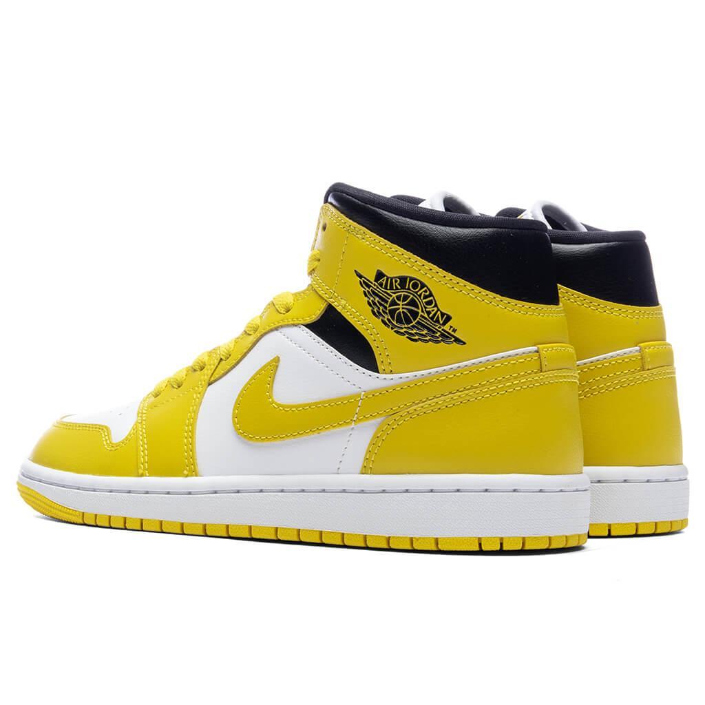 Air Jordan 1 Mid Women's - White/Vivid Sulfur/Black Female Product Image