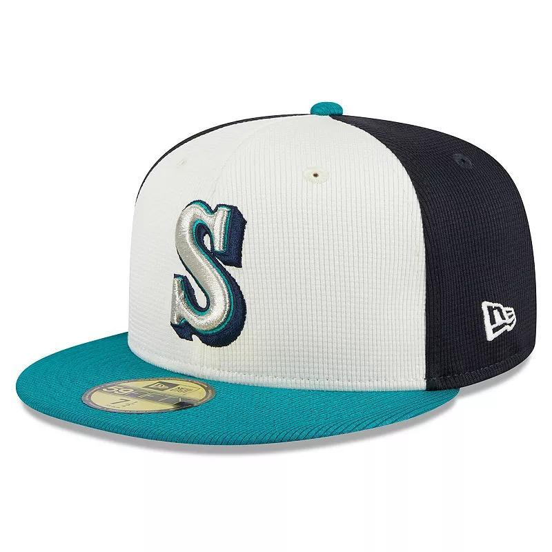 Mens New Era Cream Seattle Mariners 2024 Batting Practice 59FIFTY Fitted Hat Product Image