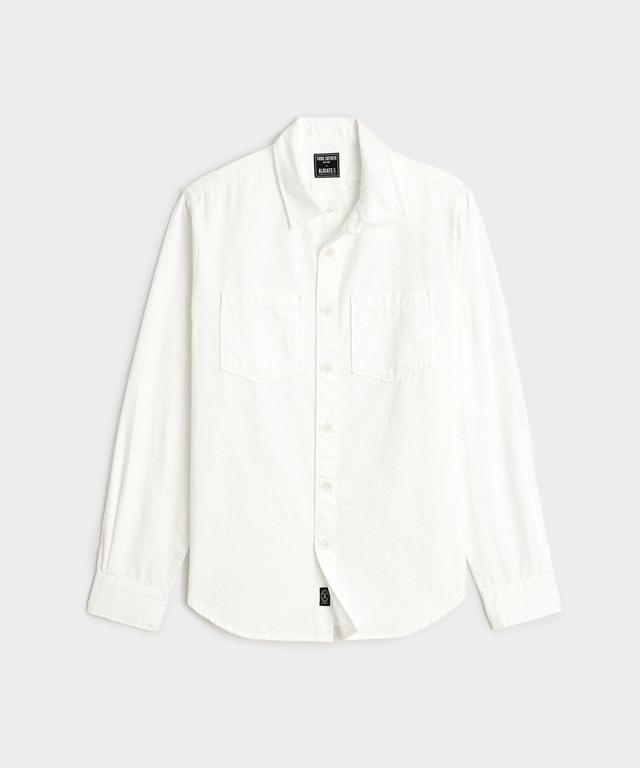 Denim Overshirt in White Product Image