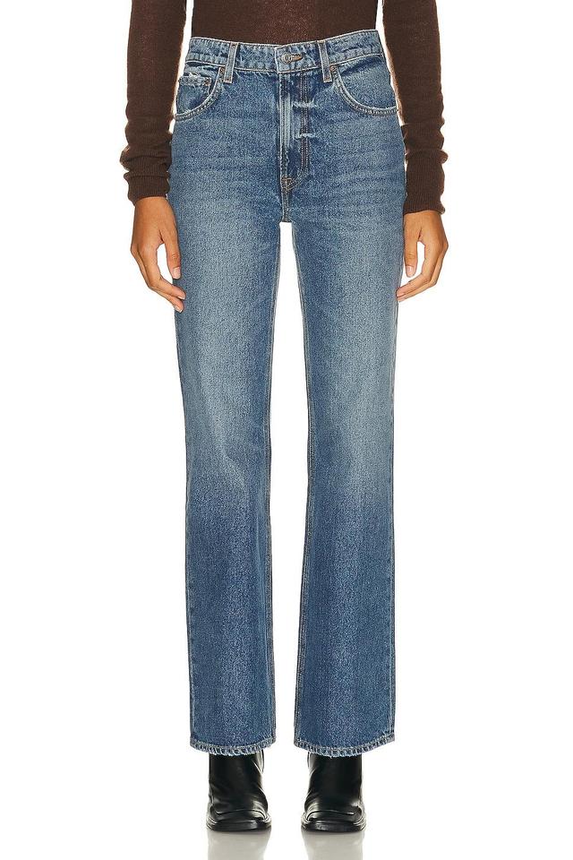 GRLFRND x Lindsi Lane Melanie Petite High Rise Boot Cut in Los Feliz - Blue. Size 30 (also in 32). Product Image