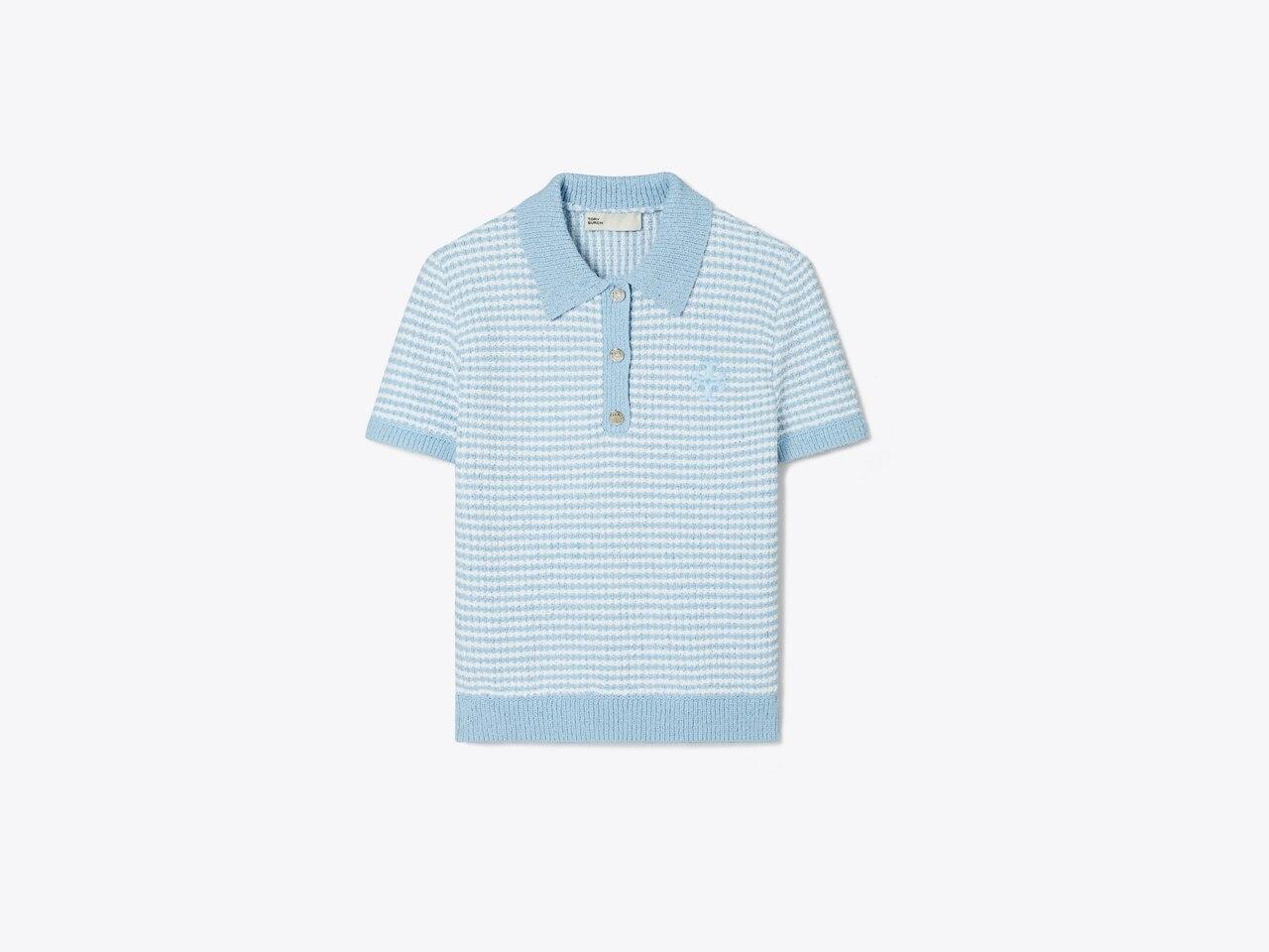 Striped Stitch Cotton Polo Product Image