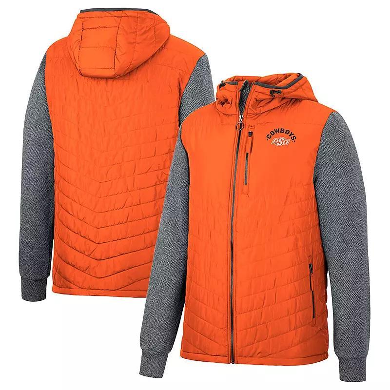 Mens Colosseum /Charcoal Oklahoma State Cowboys Course Herringbone Full-Zip Hoodie Product Image