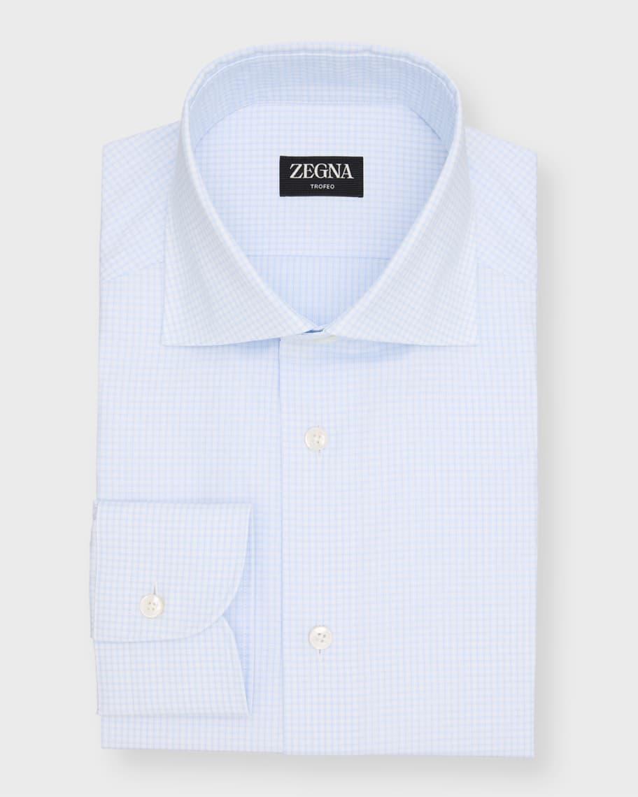 Men's Trofeo Cotton Micro-Check Dress Shirt Product Image