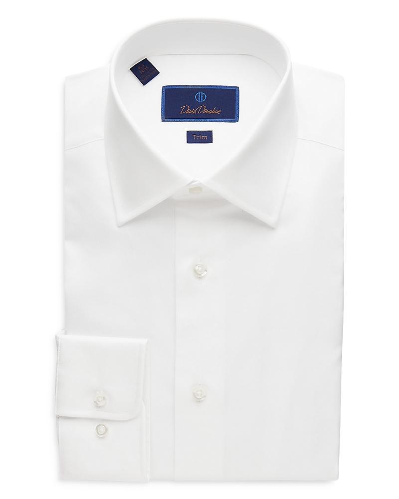 David Donahue Trim Fit Superfine Twill Dress Shirt Product Image